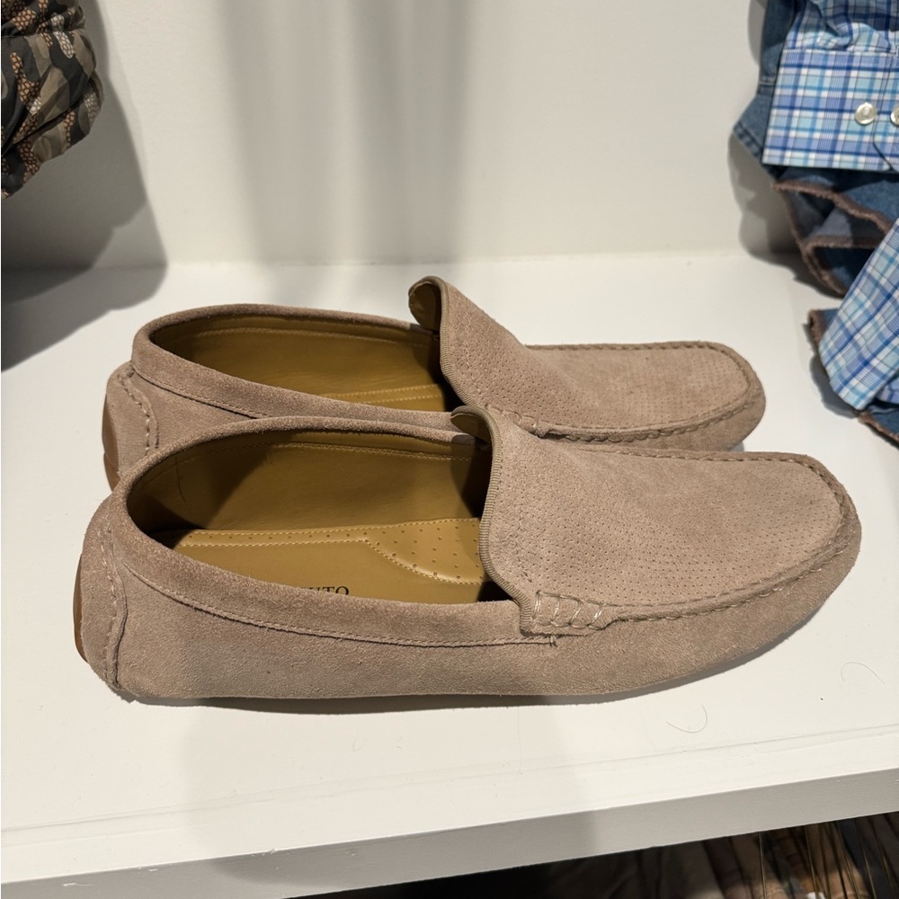 Vince Camuto Light Brown Suede Slip-Ons